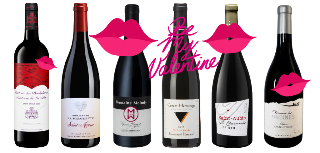6 vins rouge passion pour la saint valentin