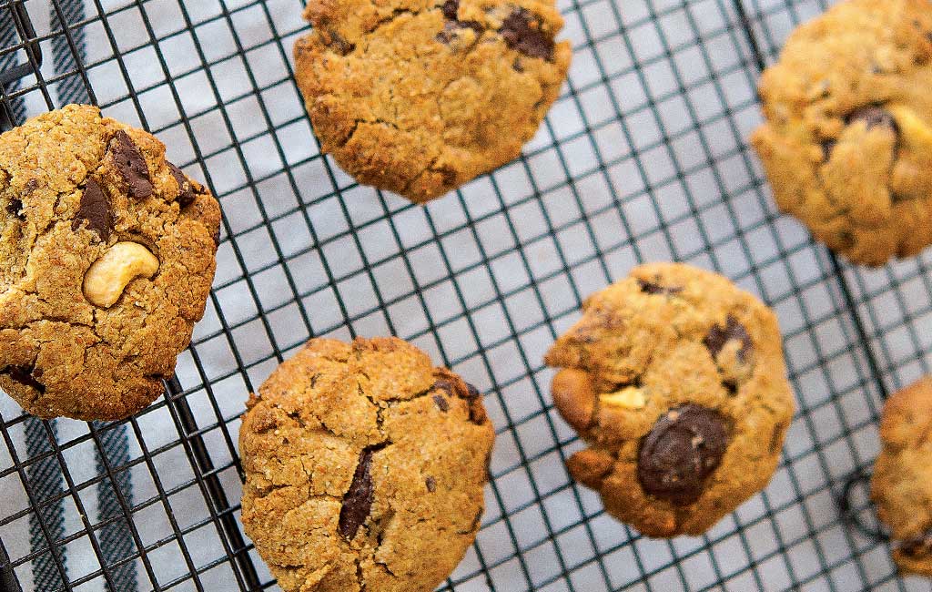recette de cookies chocolat et noix de cajou sans gluten