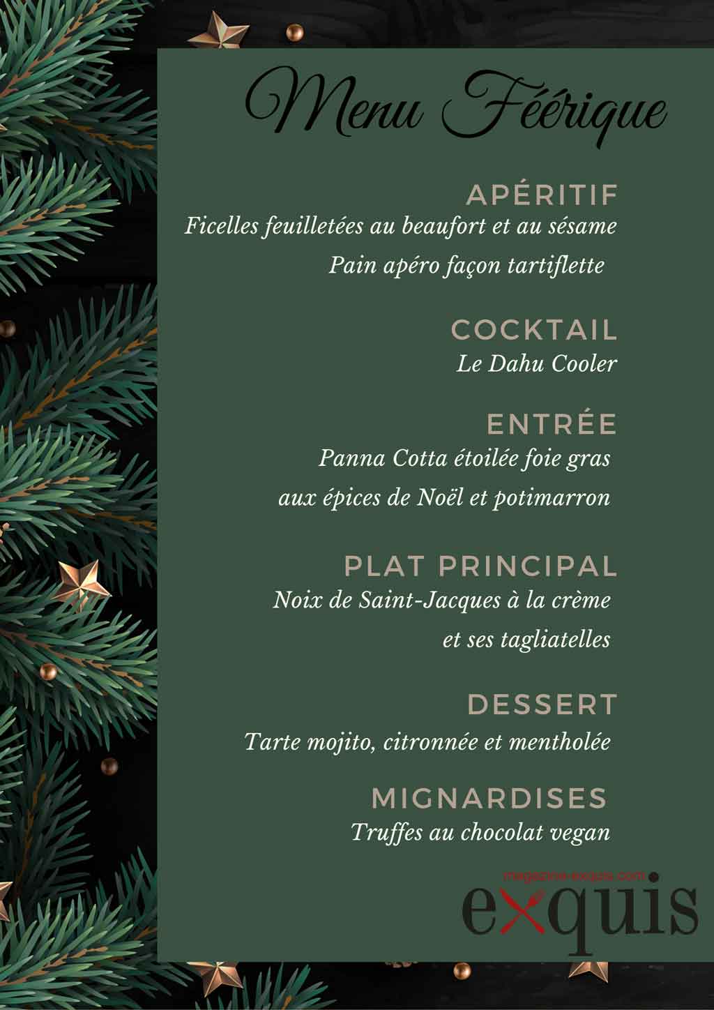 menu feerique